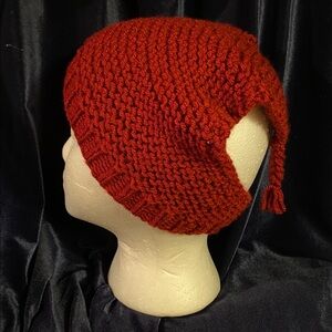 Red Hand Knit RESIST Bandana Scarf Headband Hat - one size fits all